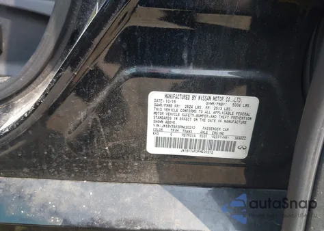 2015 Infiniti Q50 из США, поврежденный, VIN JN1BV7AR3FM420212